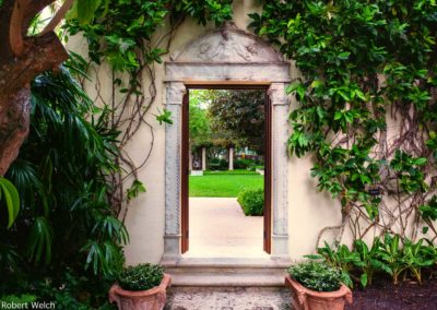 doorway from one tropical garden to the next