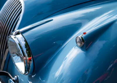 "detail shot of Jaguar XK 120 car"