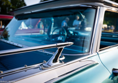 detail shot of trim rail at the bed of a 1959 Chevy El Camino